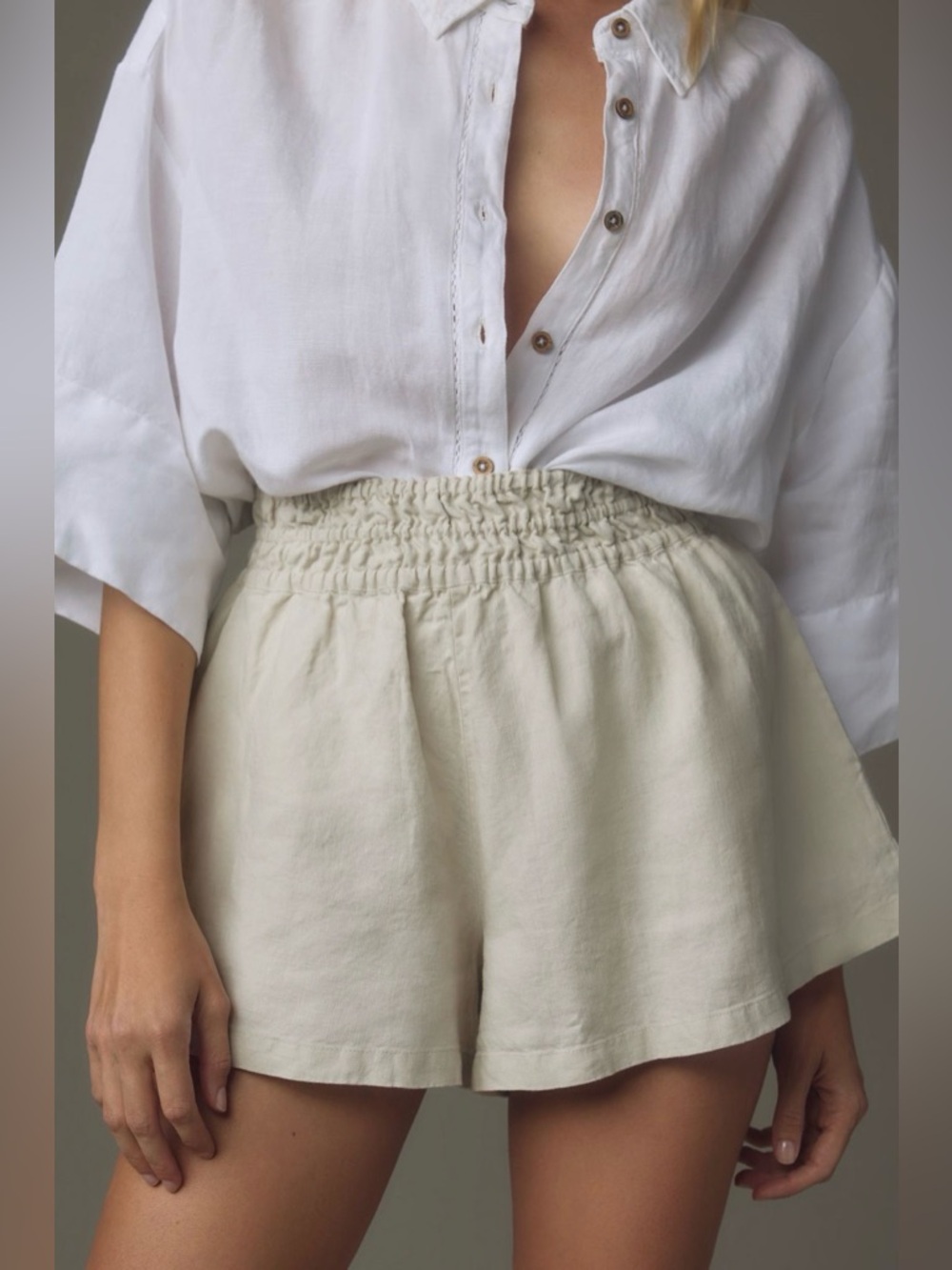 Anthropologie Somerset Linen Shorts